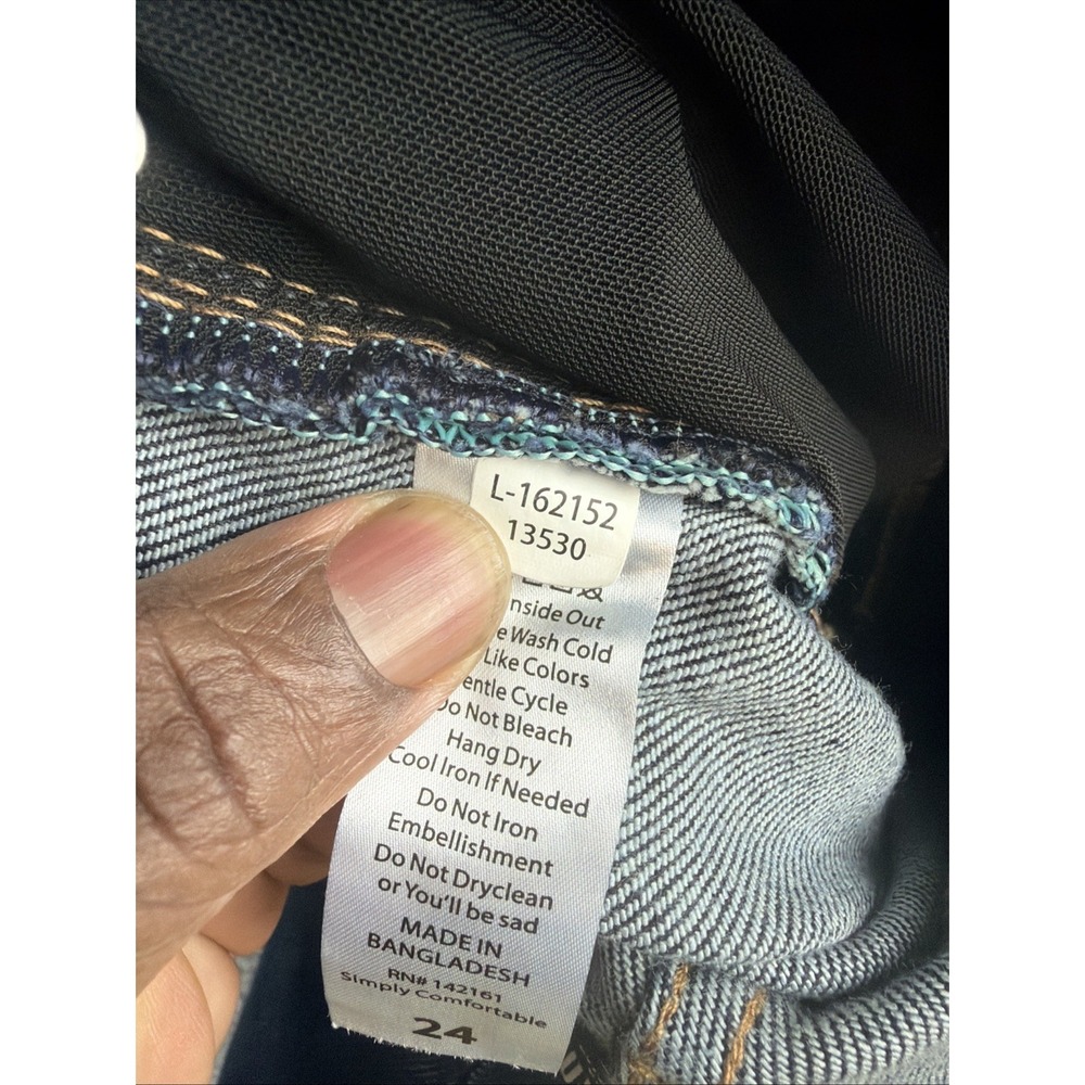 LuLaRoe Flare Jeans High Rise Dark Wash Space Blue Denim Size 24 Womens NEW - Picture 8 of 11